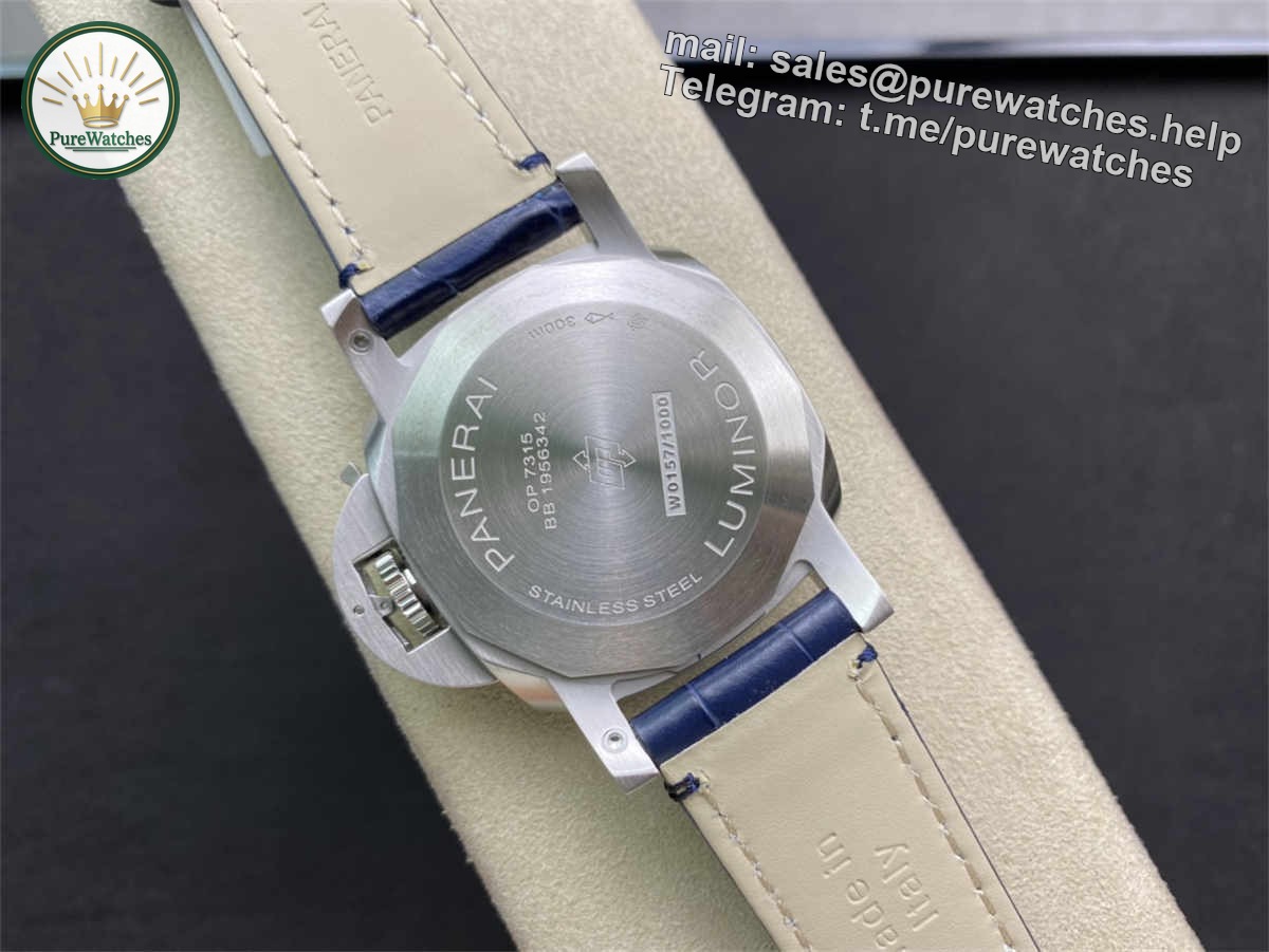VSF Panerai PAM1393 – 42mm Luminor Marina Blue Dial Replica with P9010 Clone Movement - Image 8