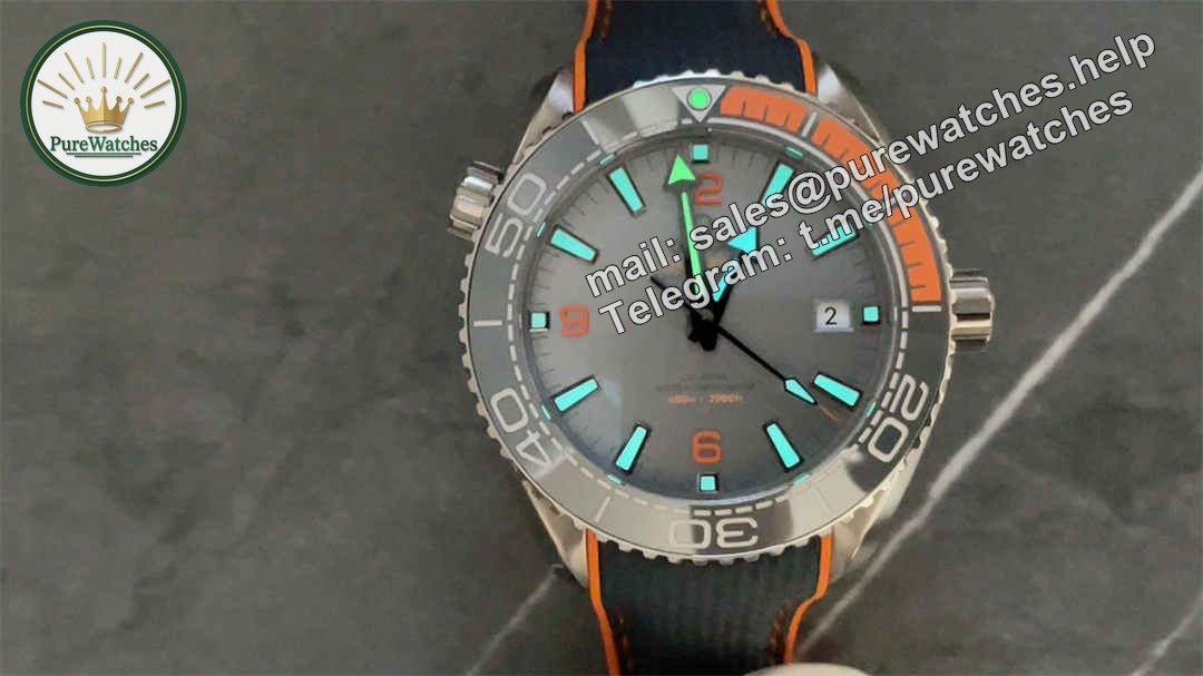 VSF Seamaster 600M Grey Orange Replica – 43.5mm Titanium Diver Watch - Image 2