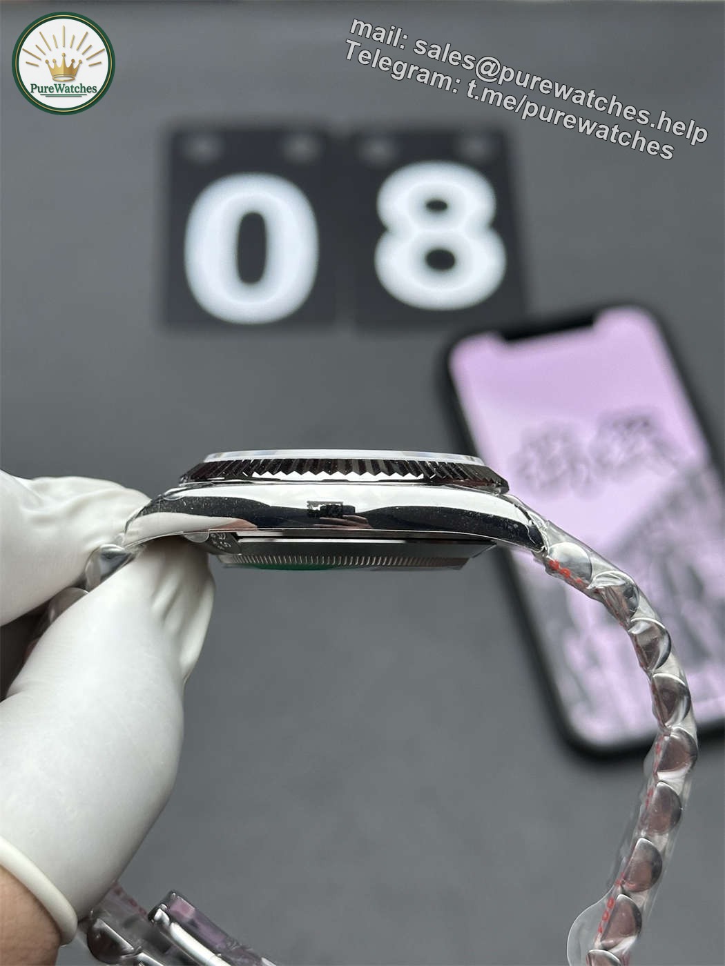 VSF Tungsten Day-Date 40 Black Motif Dial – 228239 White Gold (182g Weighted) - Image 3