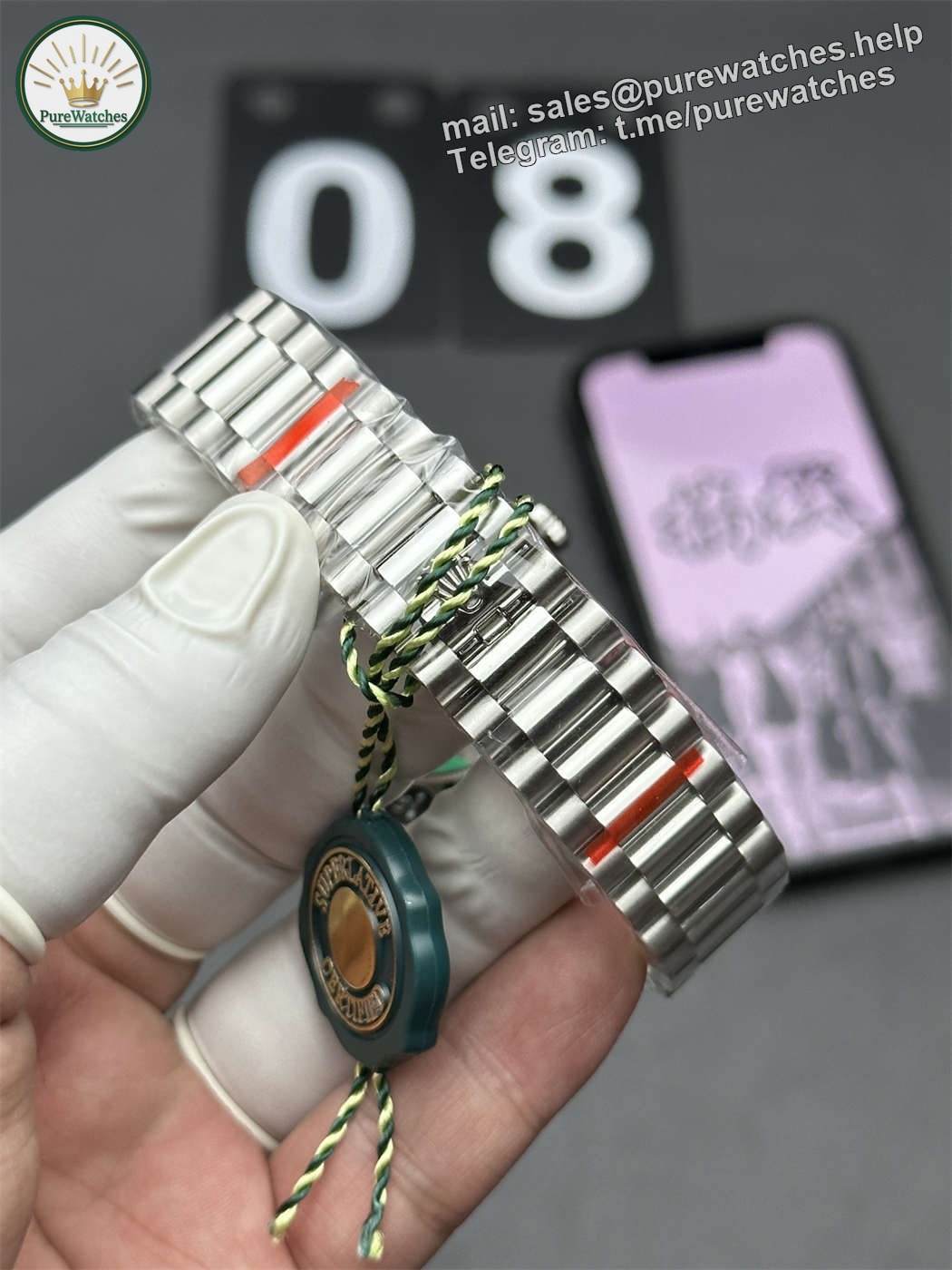 VSF Tungsten Day-Date 40 Black Motif Dial – 228239 White Gold (182g Weighted) - Image 4