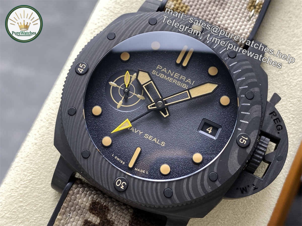 VSF Watches Panerai PAM1513 Submersible Navy SEALs 44mm Carbotech – Military Desert Edition Replica - Image 3