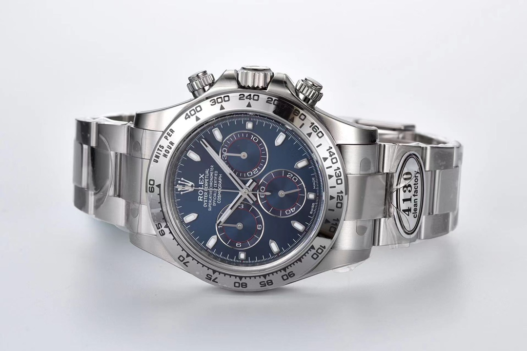 Clean Factory Daytona 116509 Replica - White Gold Blue Dial Blue Cat - Image 3