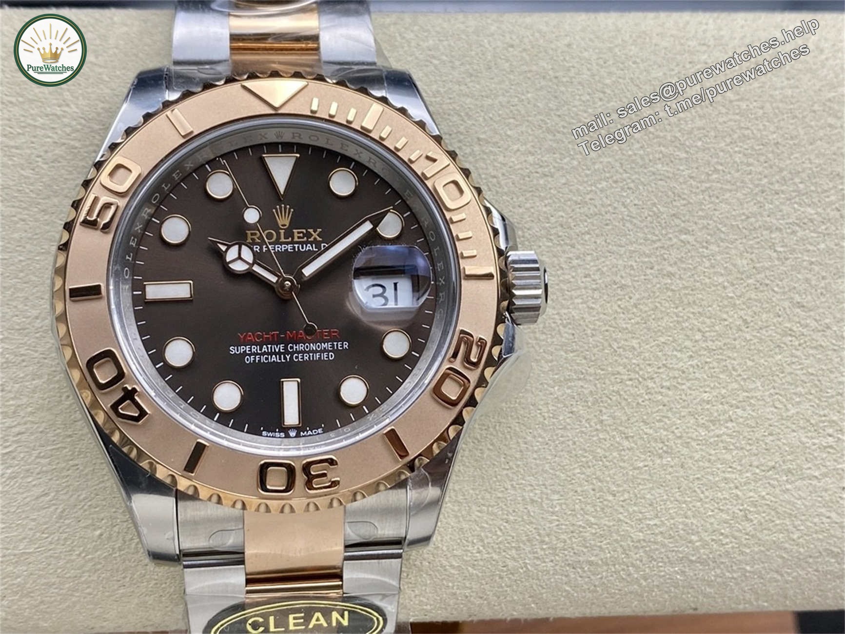 Product Page: Clean Factory Rolex Yacht-Master 40 Brown Dial (M126621‑0001)