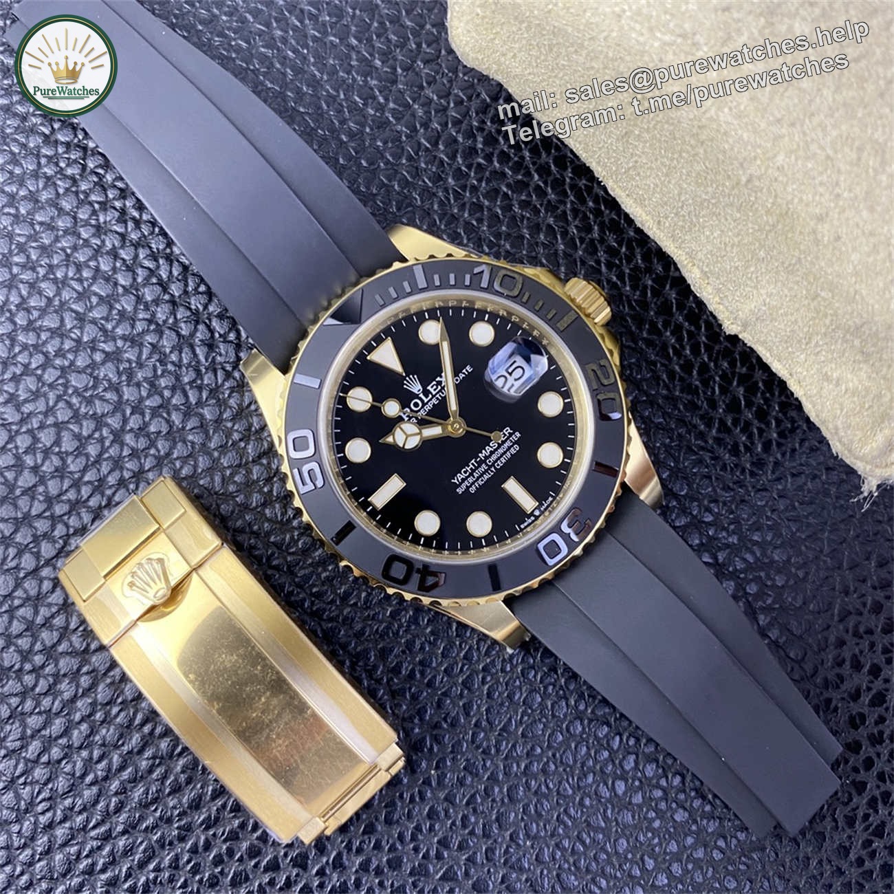 Product Page: Clean Factory Yacht-Master 42 18K Gold Rolex Replica (M226658‑0001) - Image 2