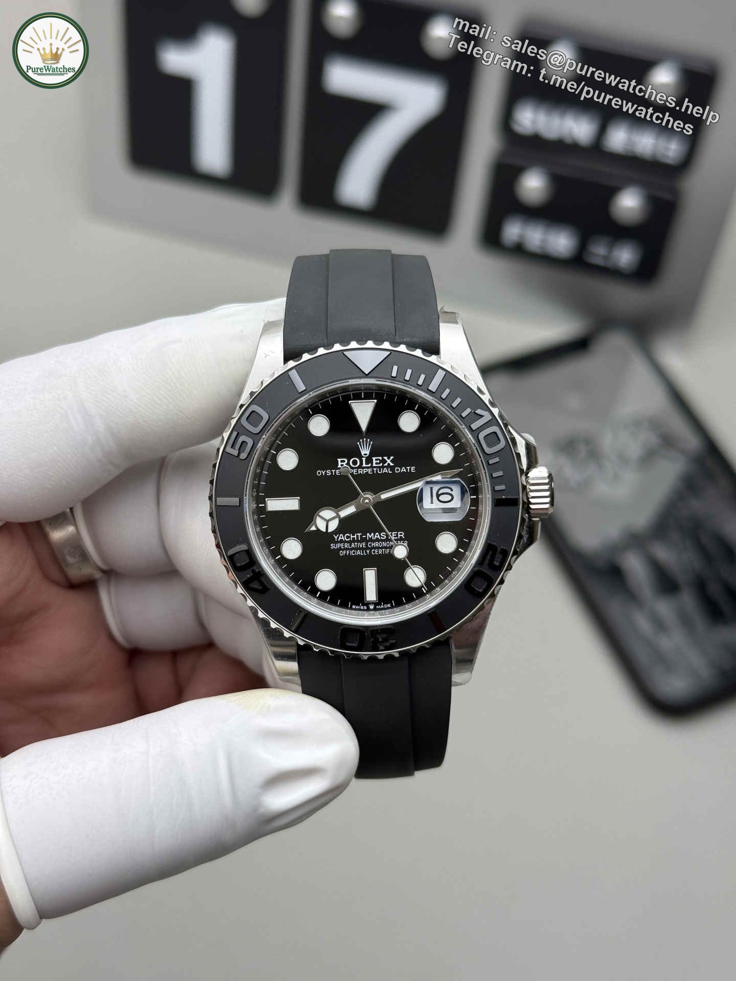 Yacht-Master 42 White Gold Replica ?C Premium Clean Factory 226659