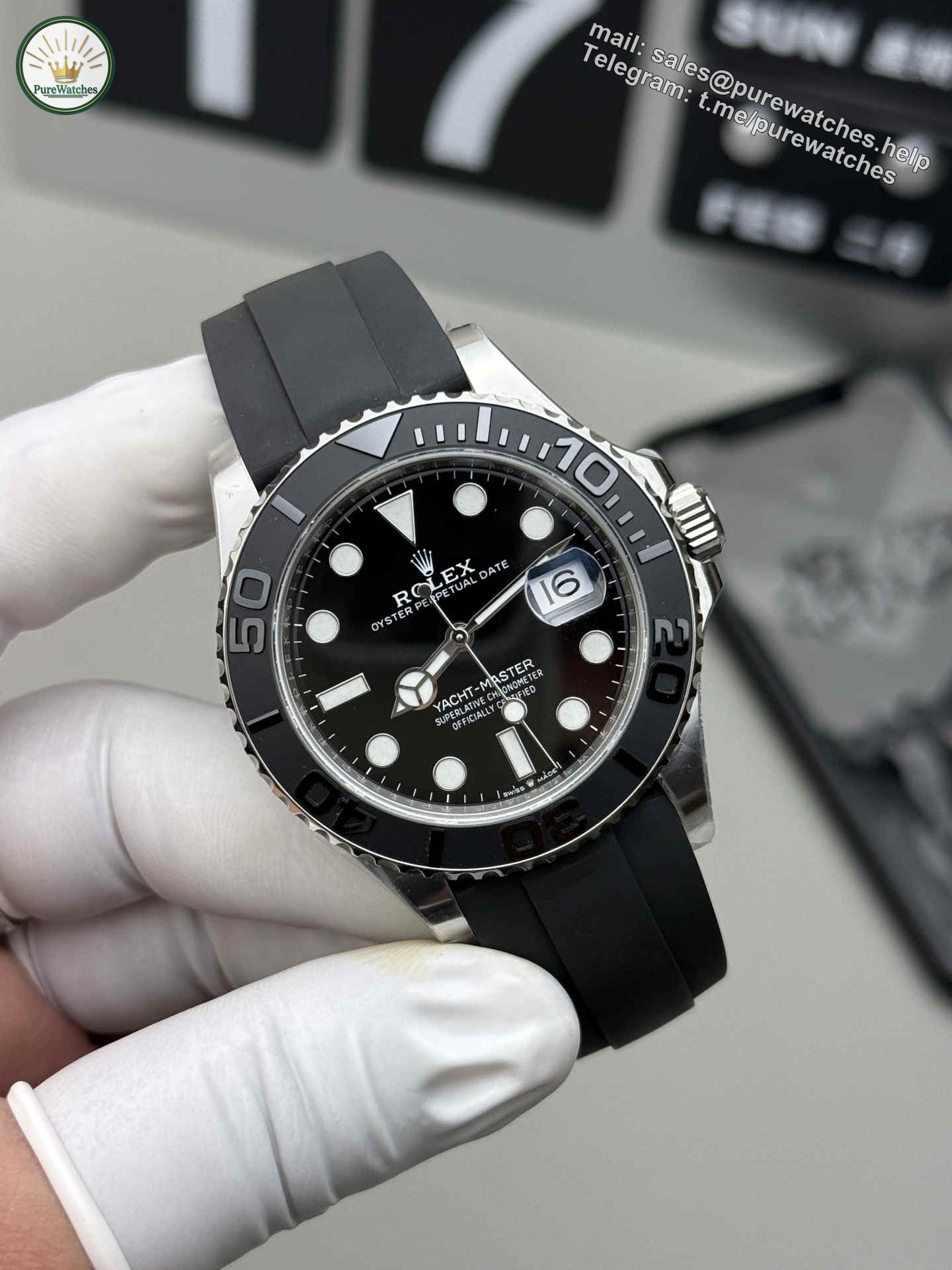 Yacht-Master 42 White Gold Replica – Premium Clean Factory 226659 - Image 3