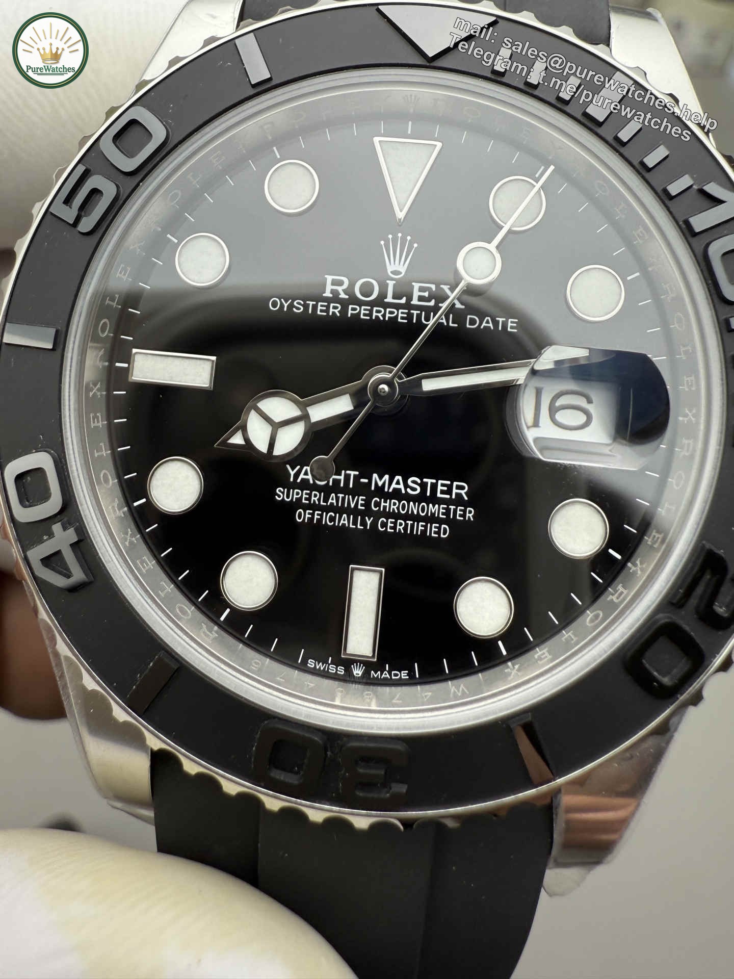 Yacht-Master 42 White Gold Replica – Premium Clean Factory 226659 - Image 4