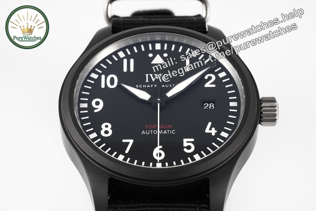 ZF Factory IWC Pilot Ceramic Replica – IW326906 Black Ceramic 41mm - Image 8