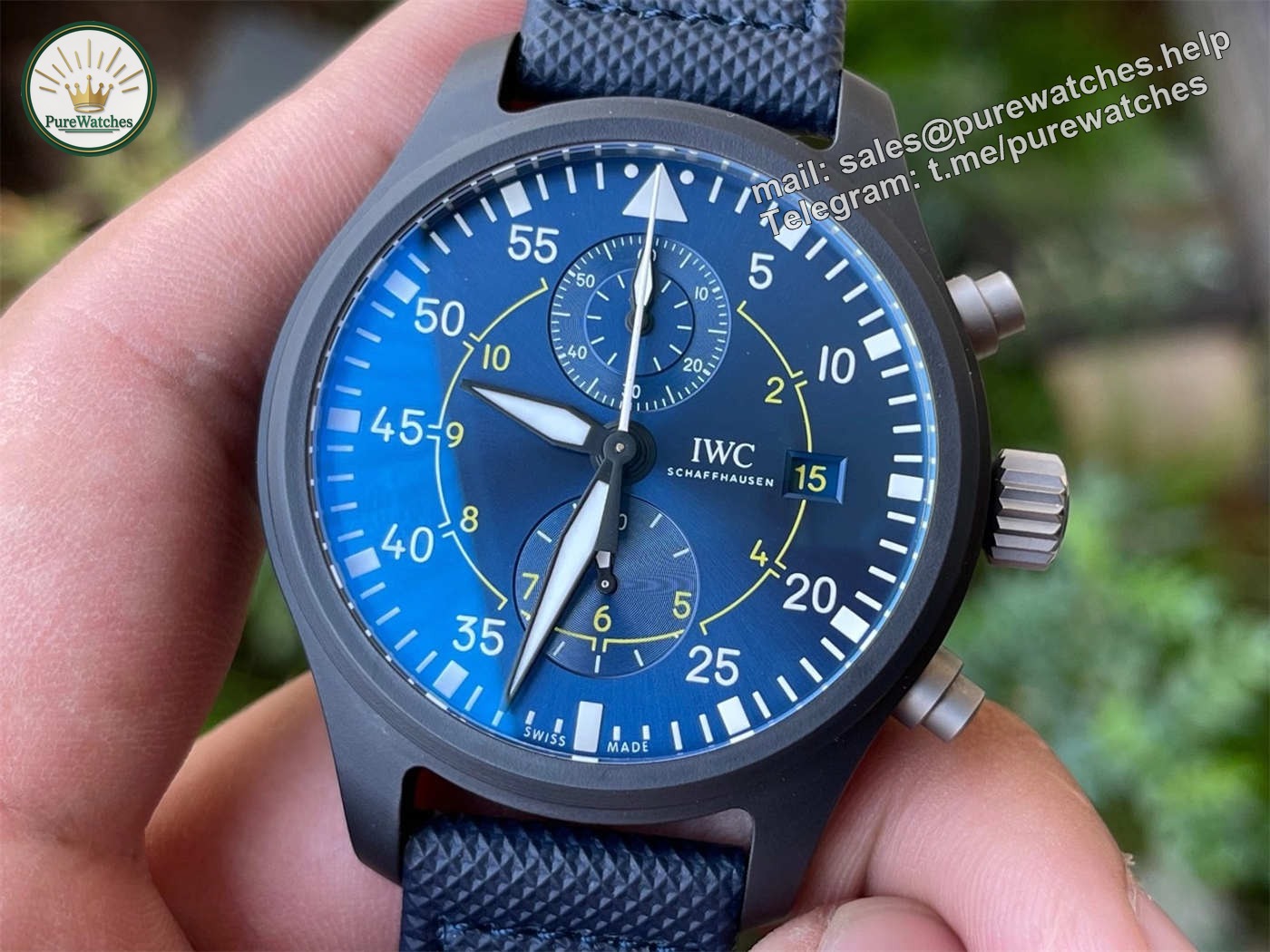 ZF Factory IWC Pilot Replica IW389008 – Blue Angels Ceramic Chronograph - Image 9