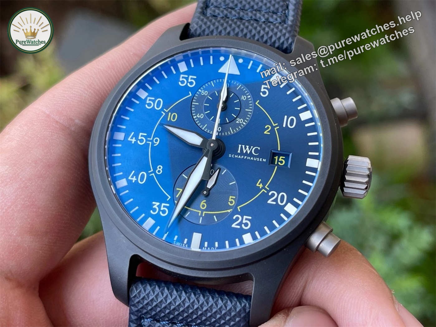 ZF Factory IWC Pilot Replica IW389008 – Blue Angels Ceramic Chronograph - Image 2