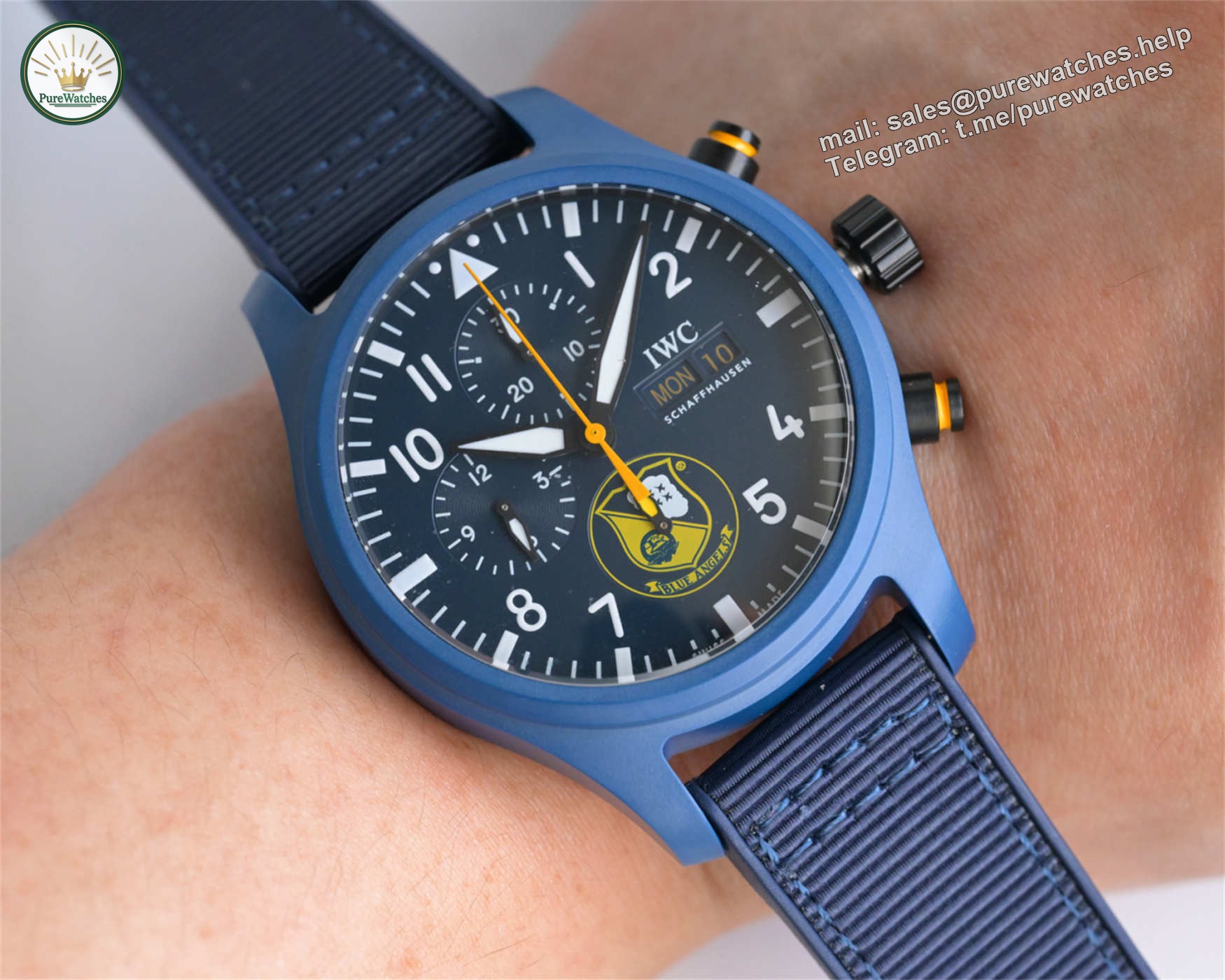 ZF IWC Royal Maces Replica | V3 Blue Ceramic & Blue Dial IW389109 - Image 5