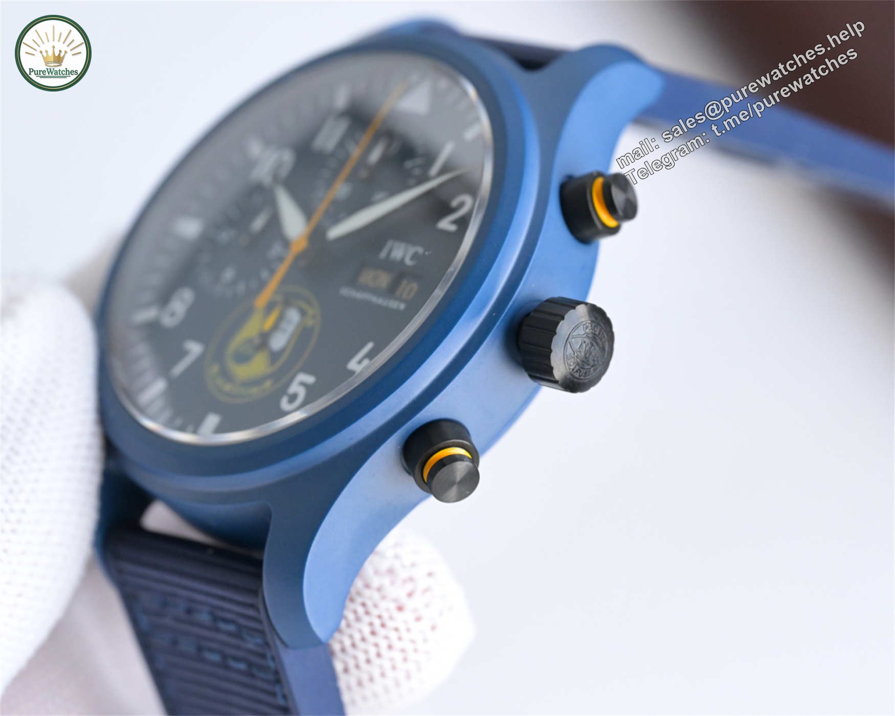 ZF IWC Royal Maces Replica | V3 Blue Ceramic & Blue Dial IW389109 - Image 7